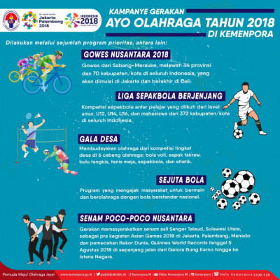 Kampanye Gerakan Ayo Olahraga Tahun 2018 di Kemenpora  - 20180411